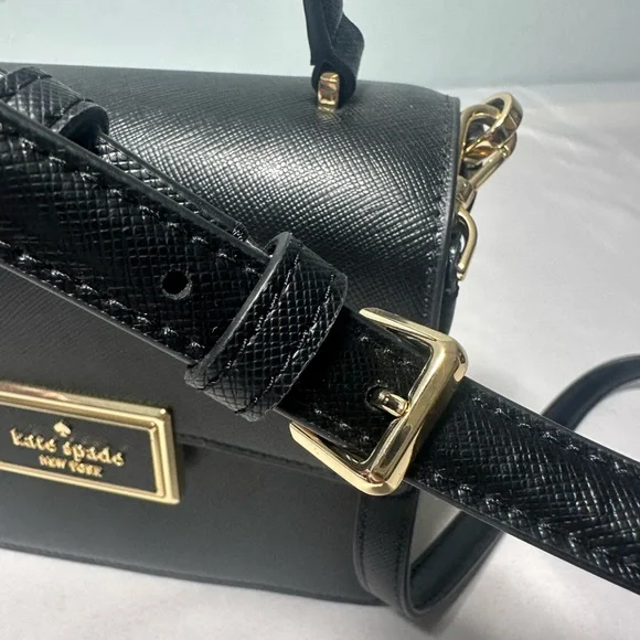 Kate Spade Black Crossbody Bag with Gold Accents - Picture 8 of 11